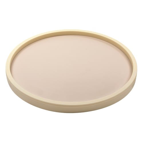 Homewood Suites 14" Round Leatherette Tray, Parchment Cream